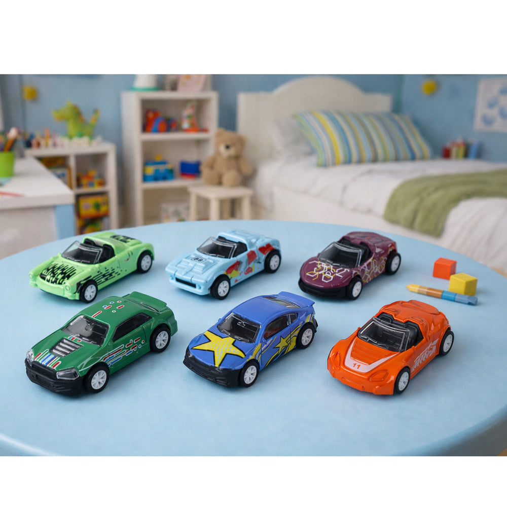 Set metalnih autića za igru s pogonom 1:64 - 6u1