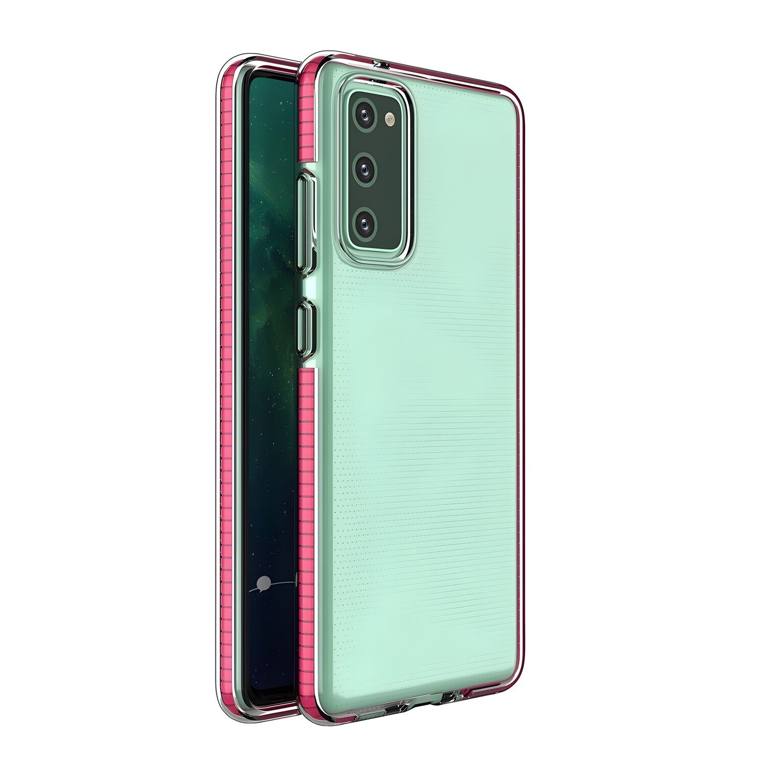 Futrola Spring clear TPU za Samsung Galaxy A12/Galaxy M12/Galaxy F12 - Roza KP8713