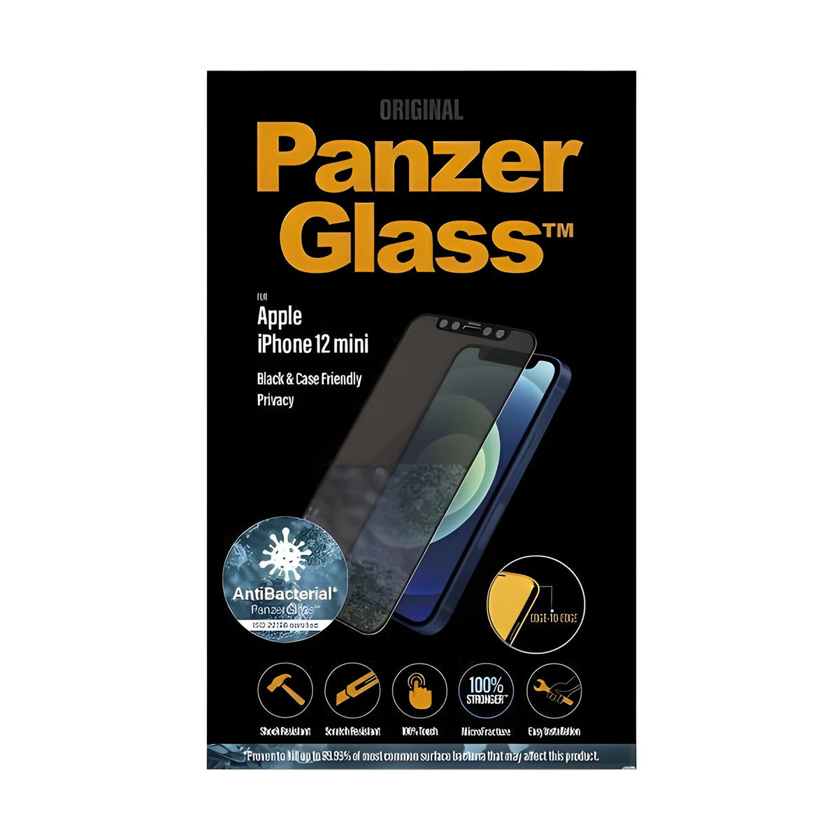 PanzerGlass staklo najvišeg razreda za Apple iPhone 12 Mini - crna KP19810