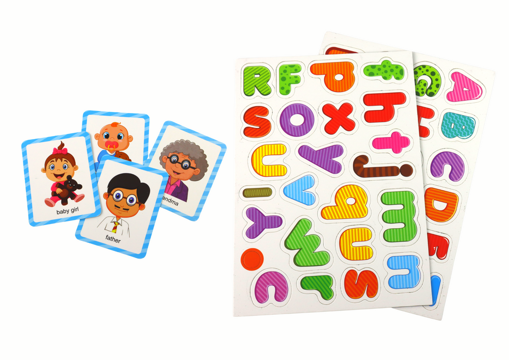 A set of educational magnetic puzzles with a multifunctional board