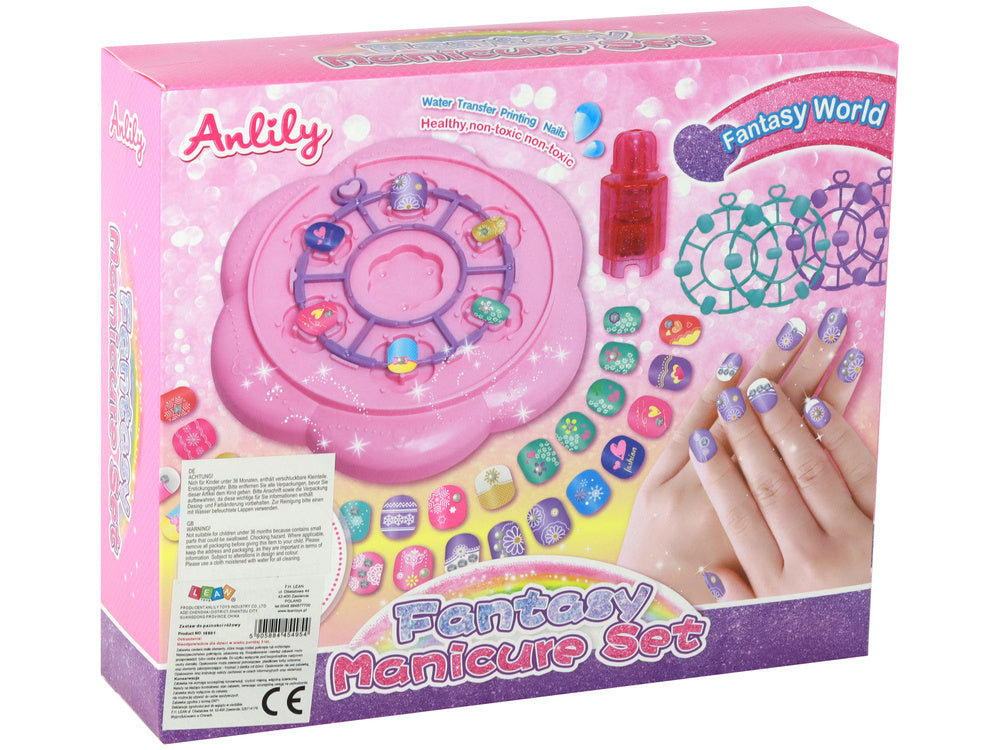Nail Set Pink Nail Tips Stickers Diamonds