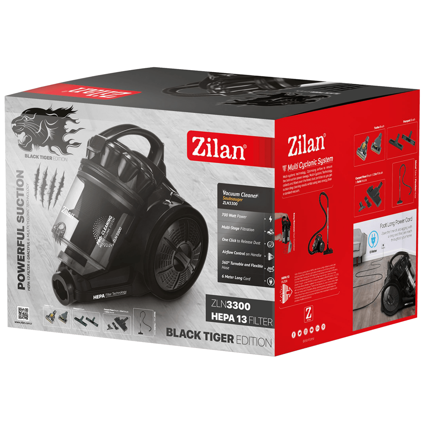Zilan Usisavač sa posudom, HEPA filter, metalna cijev - ZLN3300