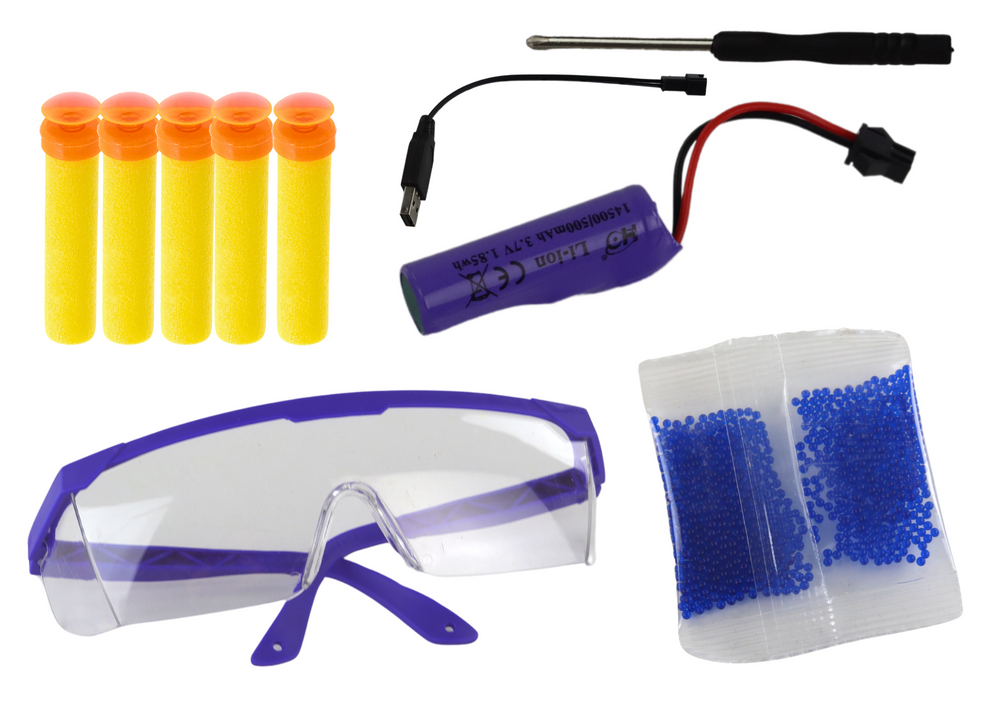 Electric Water Bullet Gun, Arrows, Glasses, Black