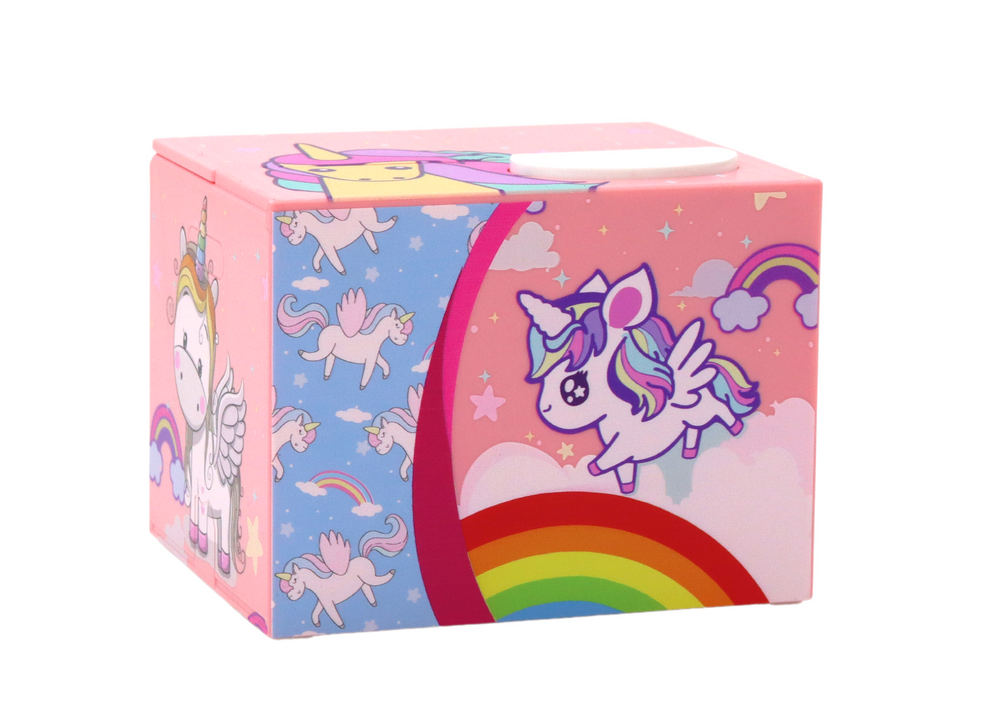 Piggy bank Unicorn Learning to save Unicorn Pink Melody