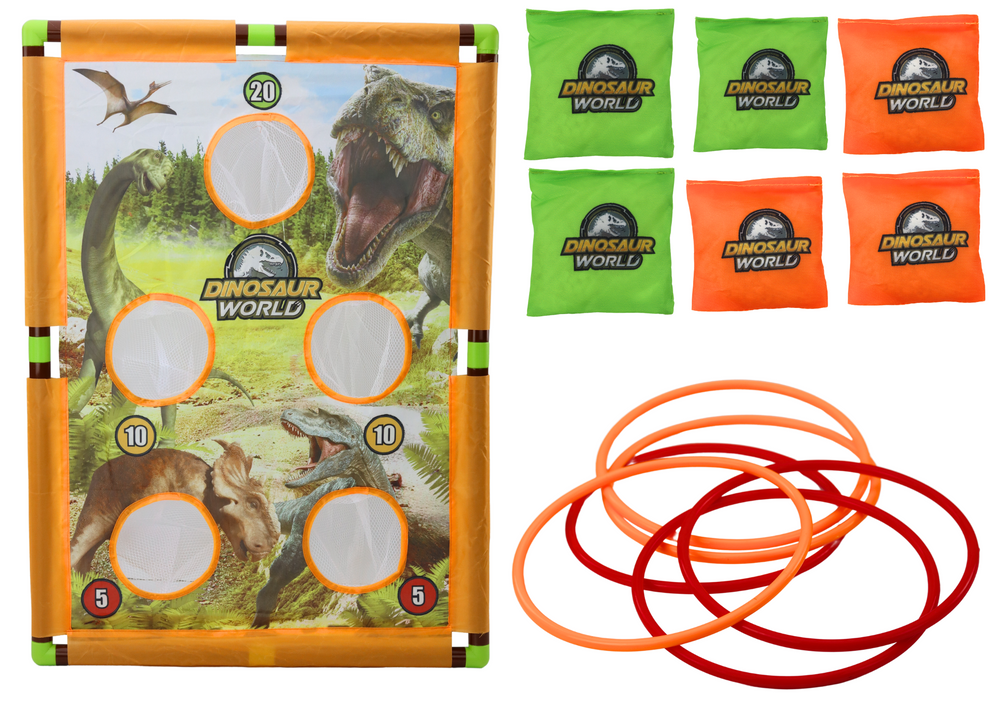 Arkadna igra sa vrećama i kolutima za bacanje - dinosaur