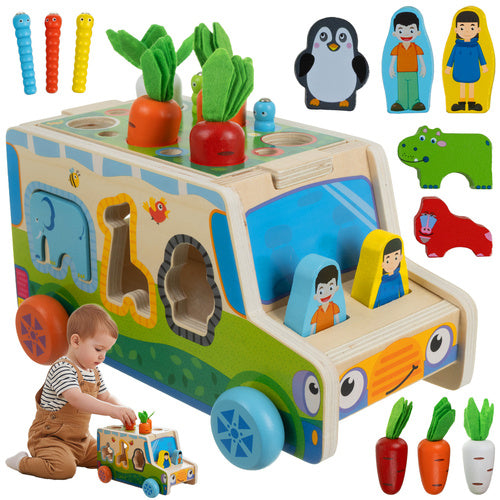 Drveni Montessori sorter - Auto vrtić