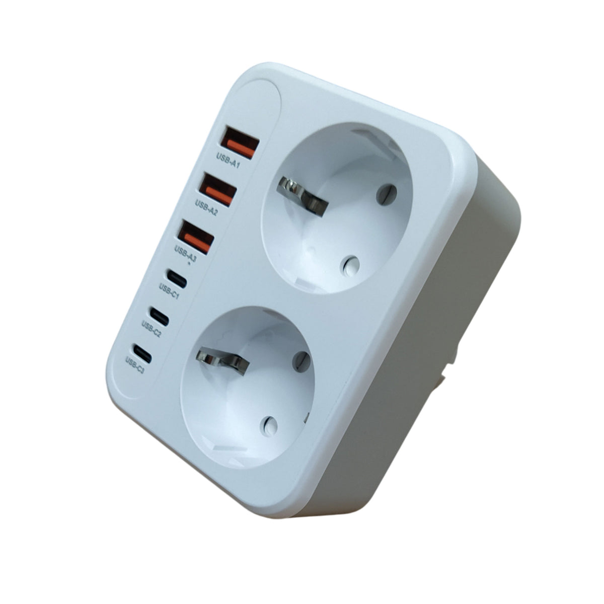 Utikač šuko razdjelnik 2 x Schuko, 3 x C + 3 x A USB