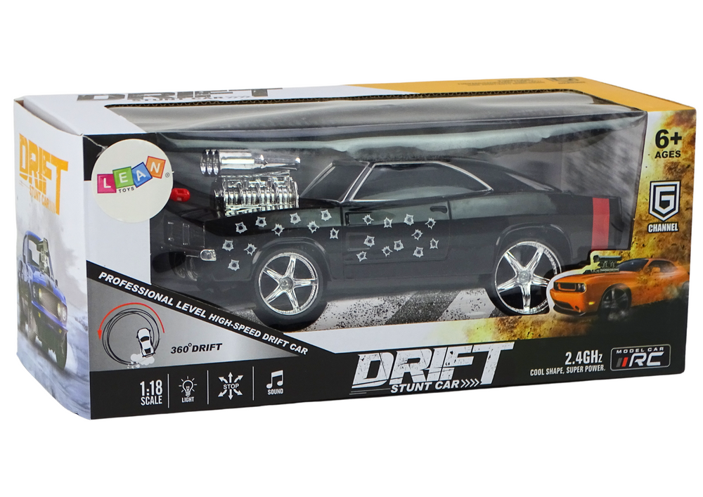 Auto na daljinsko upravljanje 1:18 Drift 360 - crni