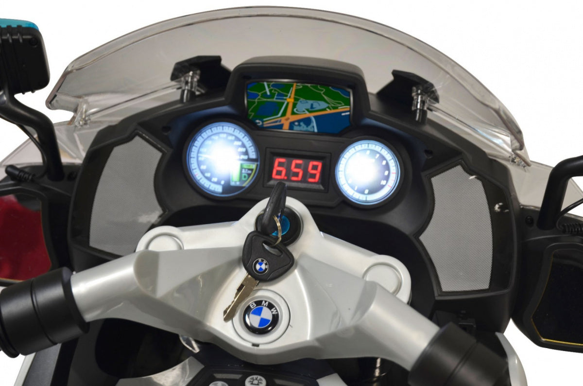 Licencirani motor na akumulator BMW Police – sivo/plavi