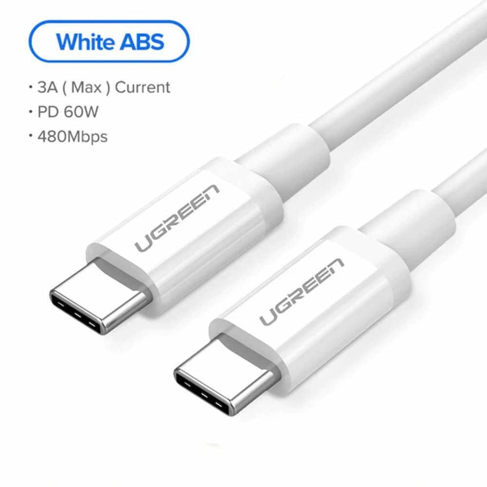 Ugreen - Podatkovni kabel (60520) - USB-C na Type-C PD60W 3A 2m - bijeli