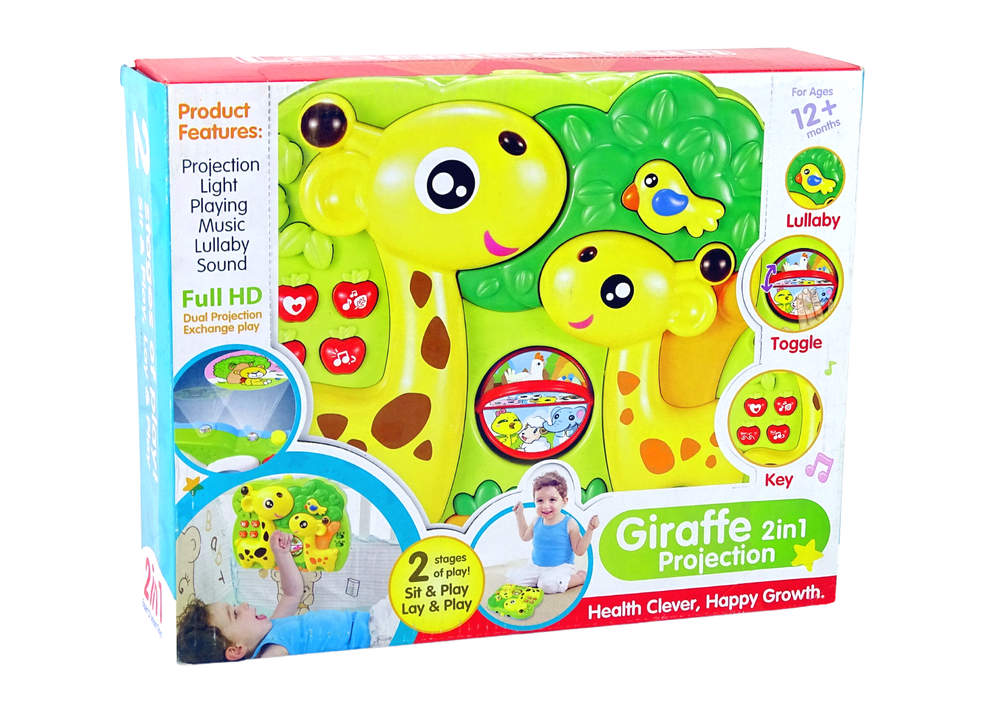 Glazbena igračka s projektorom 2u1 - žirafice