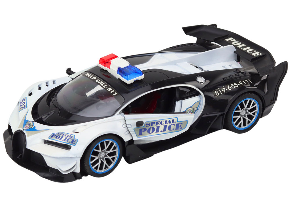 Auto na daljinsko upravljanje RC Police Car in 1:12 - bijeli