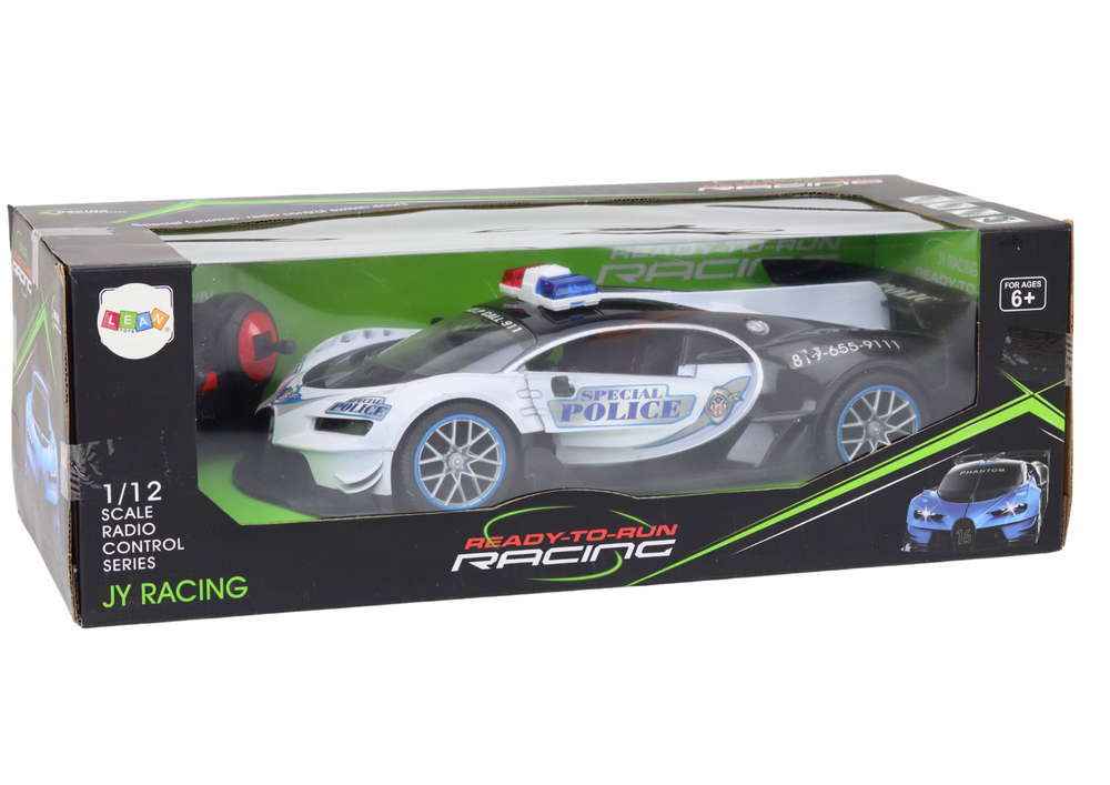 Auto na daljinsko upravljanje RC Police Car in 1:12 - bijeli