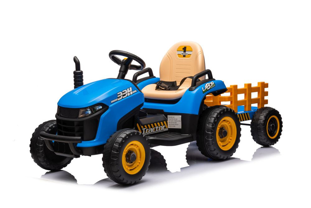 Traktor na akumulator s prikolicom BBH-030 - plavi
