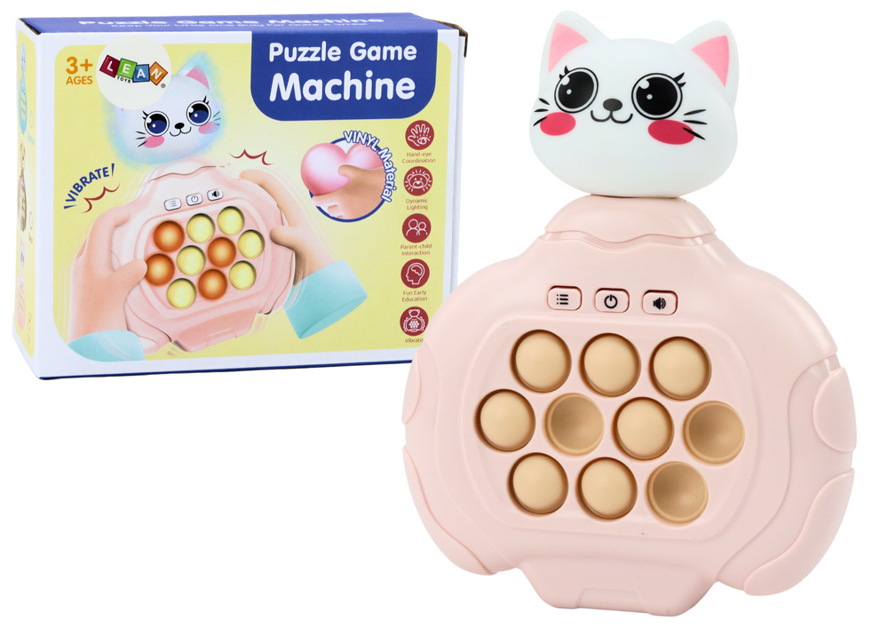 Senzorna igračka Pop-It Kitty s efektom vibracije - roza