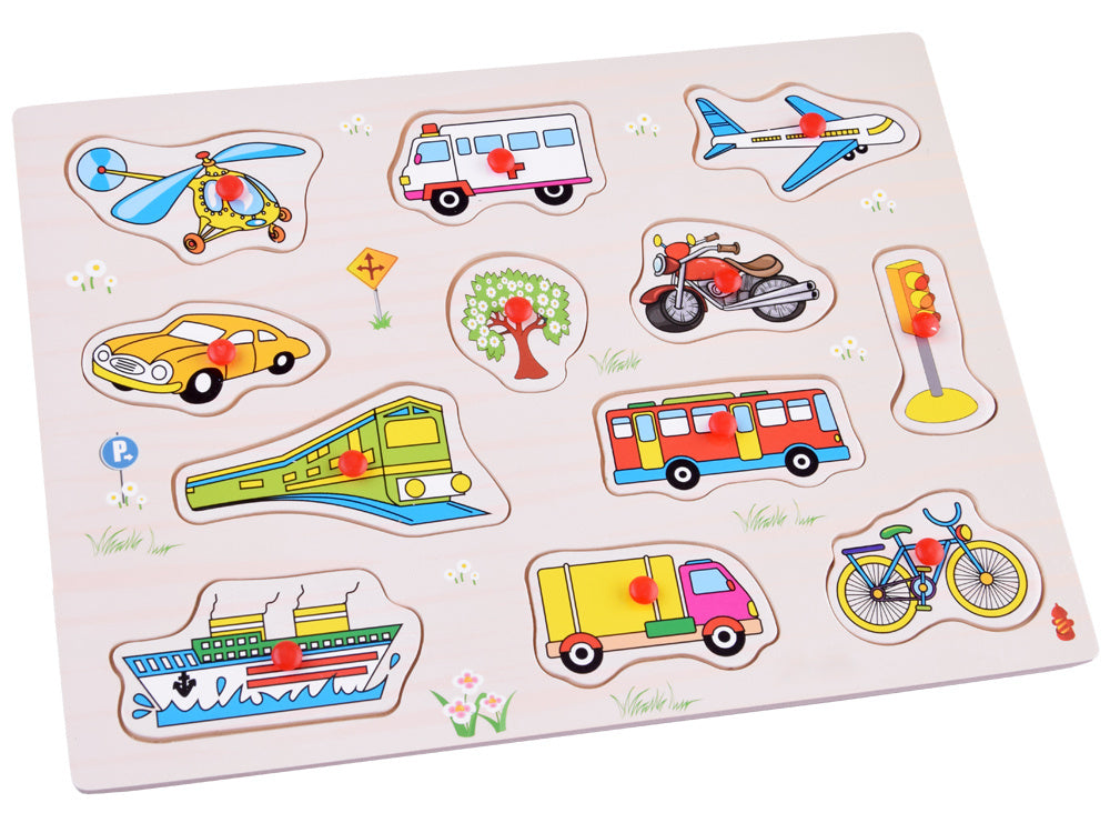 Drvene puzzle vozila 12 elemenata