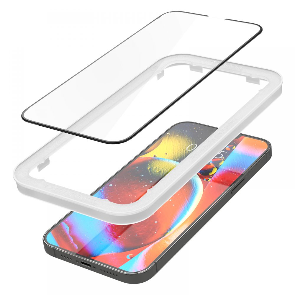 SPIGEN ALM GLASS FC KALJENO STAKLO 2-KOM PAKET ZA iPHONE 13 PRO MAX/ iPHONE 14 PLUS -CRNO