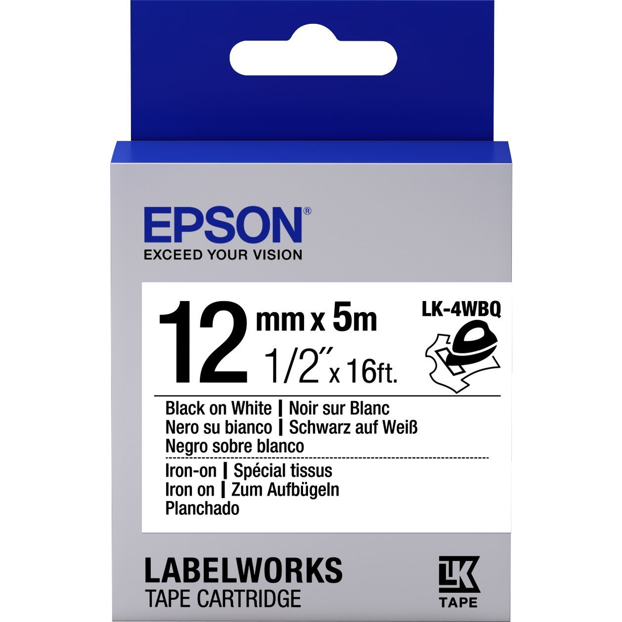 Epson LK-4WBQ traka za izradu naljepnica Crno na bijelom