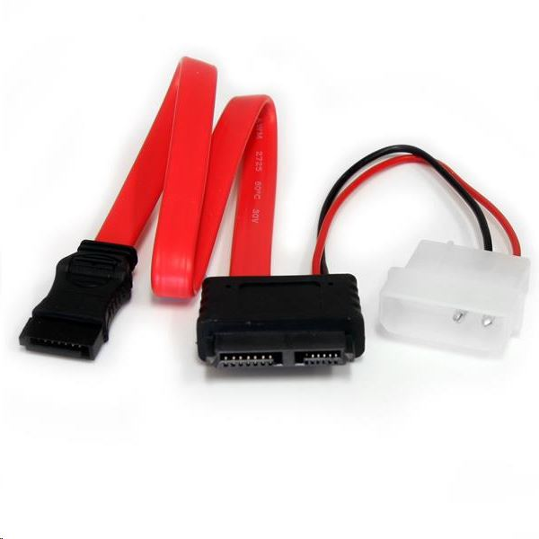 StarTech.com SLSATAF12 SATA kabel 0,304 m SATA 13-pin SATA 7-pin + Molex (4-pin) Crveno
