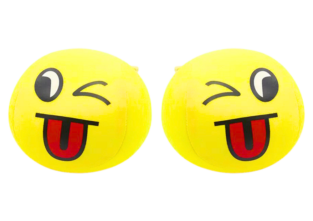 Mekana lopta Smiley Emoji 9 cm - žuta