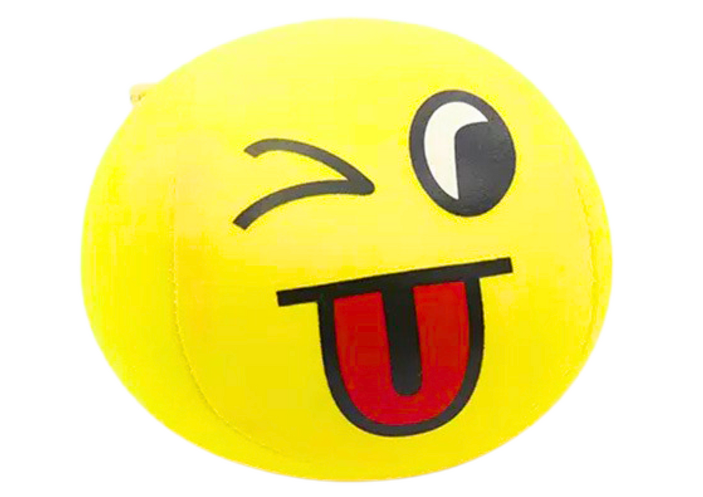 Mekana lopta Smiley Emoji 9 cm - žuta