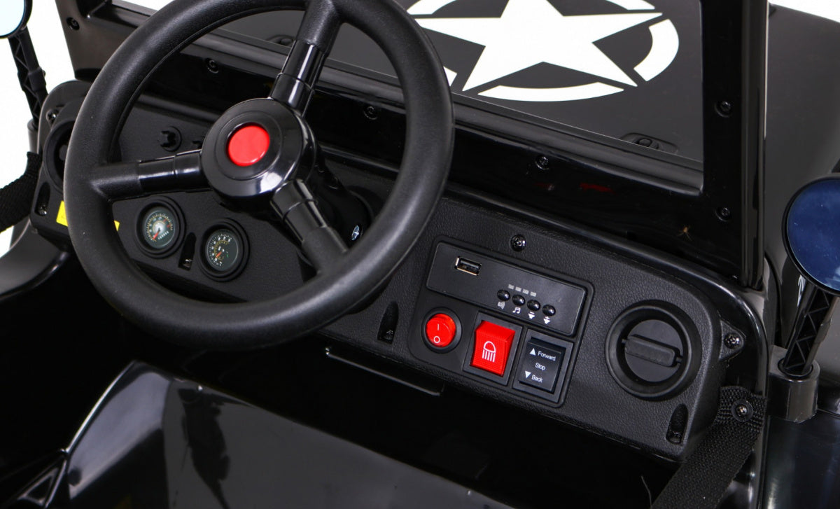 Auto na akumulator Retro Military 4x4 - crni