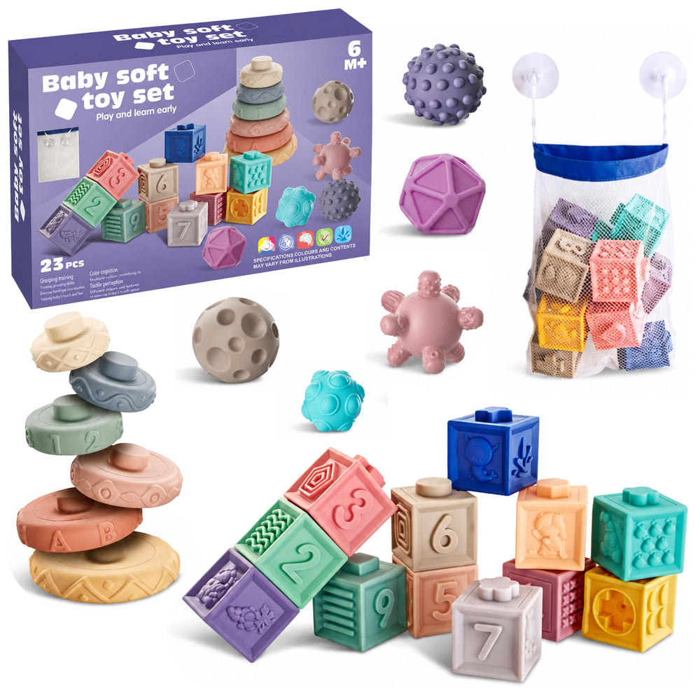 Edukativne senzorne kocke za slaganje 27u1 - pastel