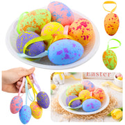 Easter Decorations Eggs With Loop Pendant Colorful 6pcs
