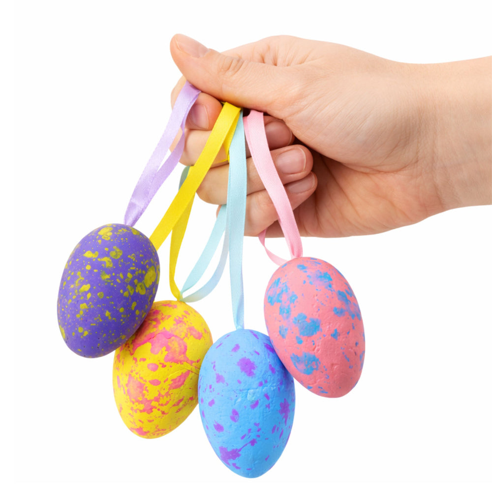 Easter Decorations Eggs With Loop Pendant Colorful 6pcs