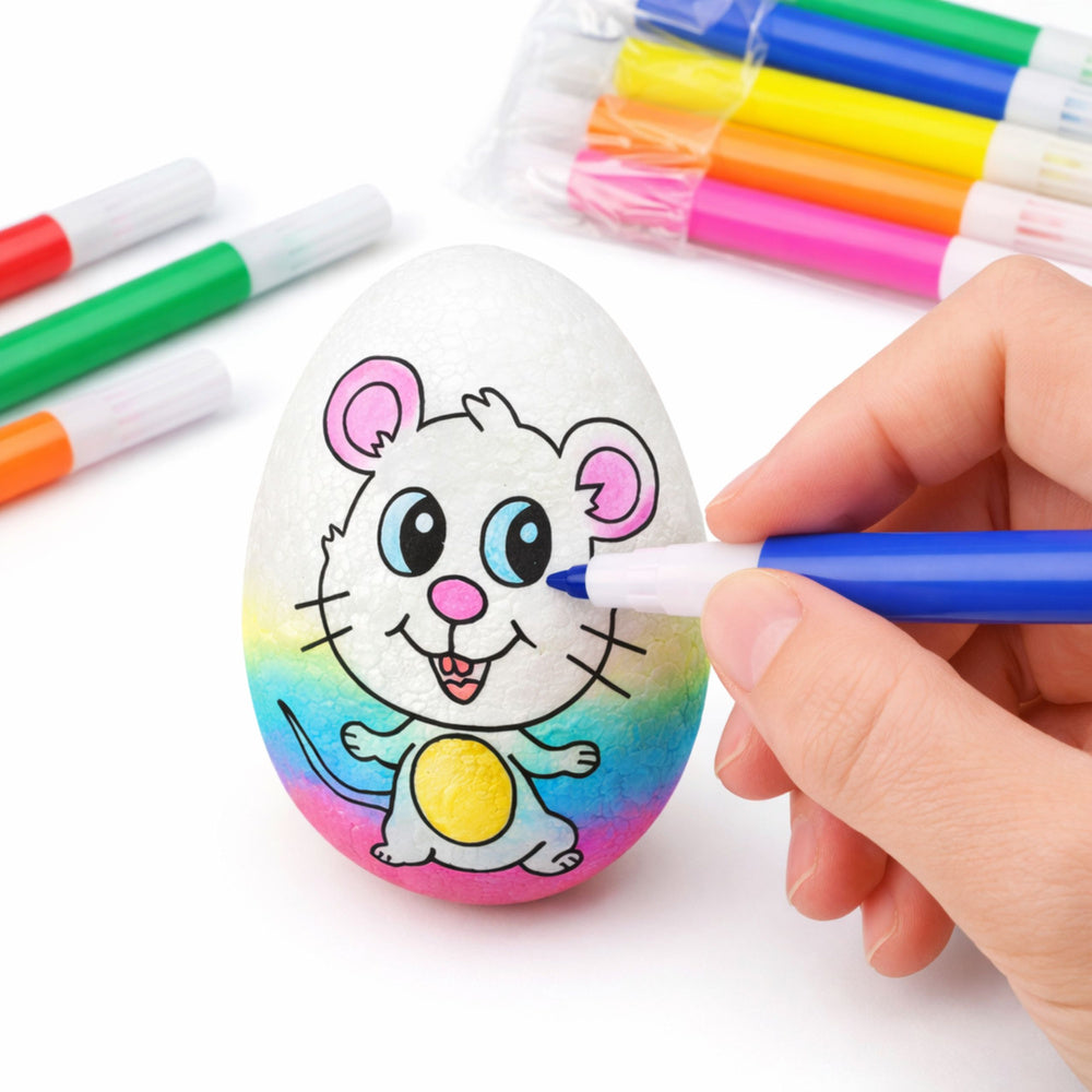 Easter Styrofoam Eggs For Painting Markers Markers Mouse 6pcs