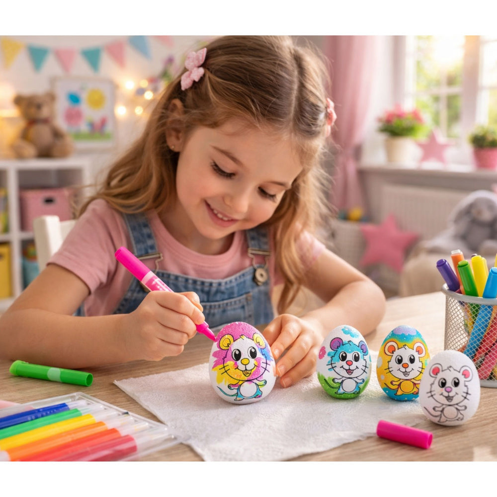 Easter Styrofoam Eggs For Painting Markers Markers Mouse 6pcs