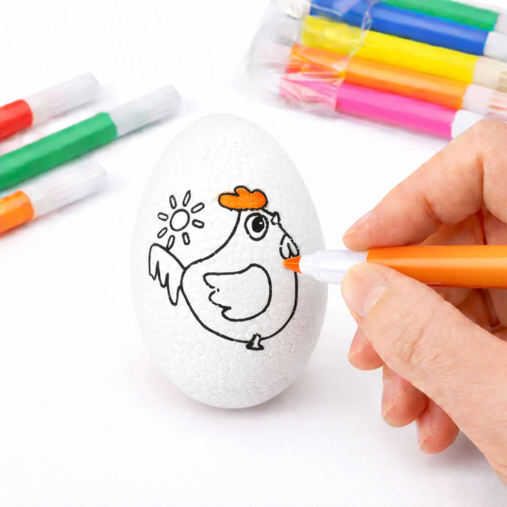 Easter Styrofoam Eggs For Painting Markers Markers Hen 6pcs