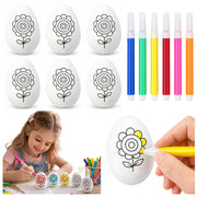 Easter Styrofoam Eggs For Painting Markers Flower Pattern C 6pcs