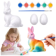Bunny Styrofoam Decorations Painting Kit 2 Eggs Paints