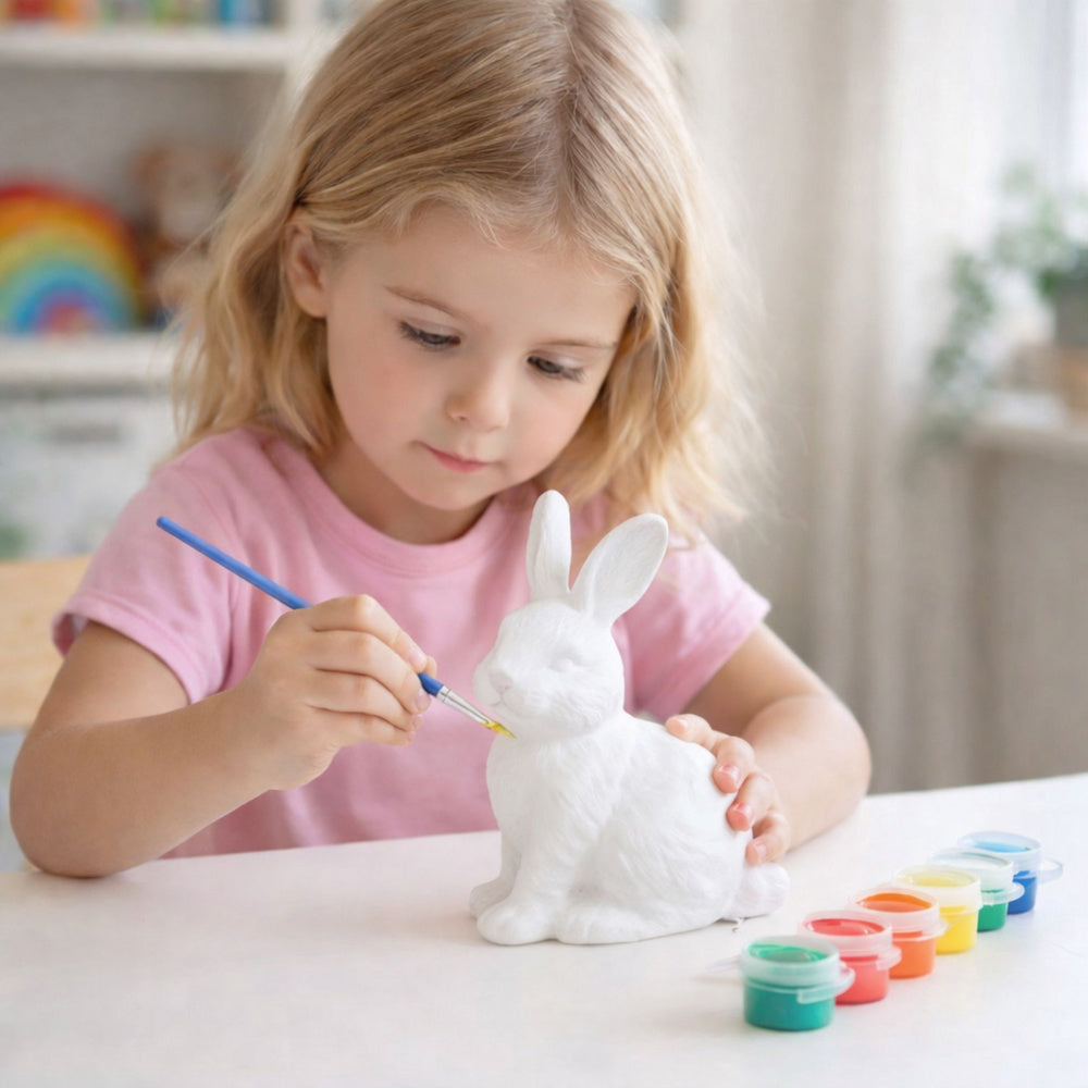Bunny Styrofoam Decorations Painting Kit Paint Brush