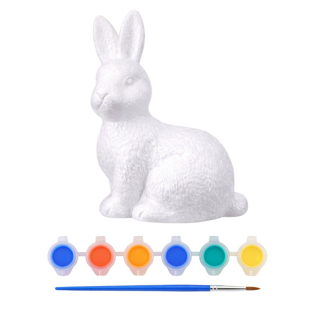Bunny Styrofoam Decorations Painting Kit Paint Brush