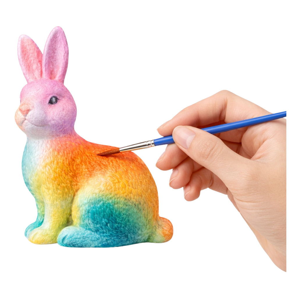 Easter Set Styrofoam Eggs 9pcs Bunny Figurine Paints