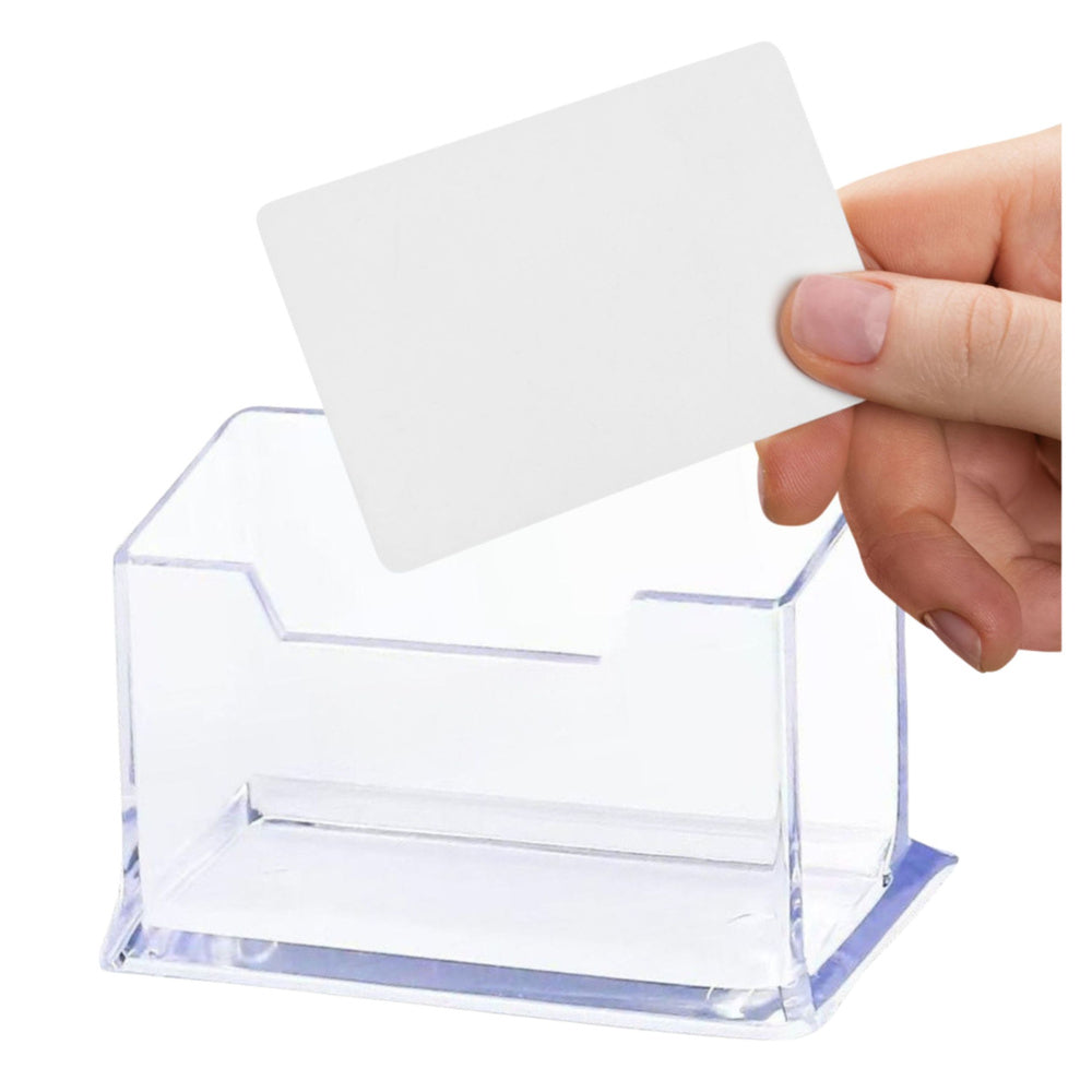 Plastični držač/posuda za vizitke 11cm - prozirna