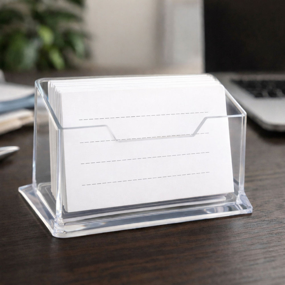 Plastični držač/posuda za vizitke 11cm - prozirna
