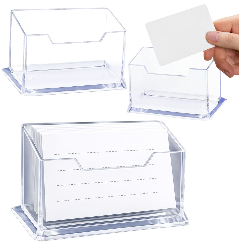 Plastični držač/posuda za vizitke 11cm - prozirna