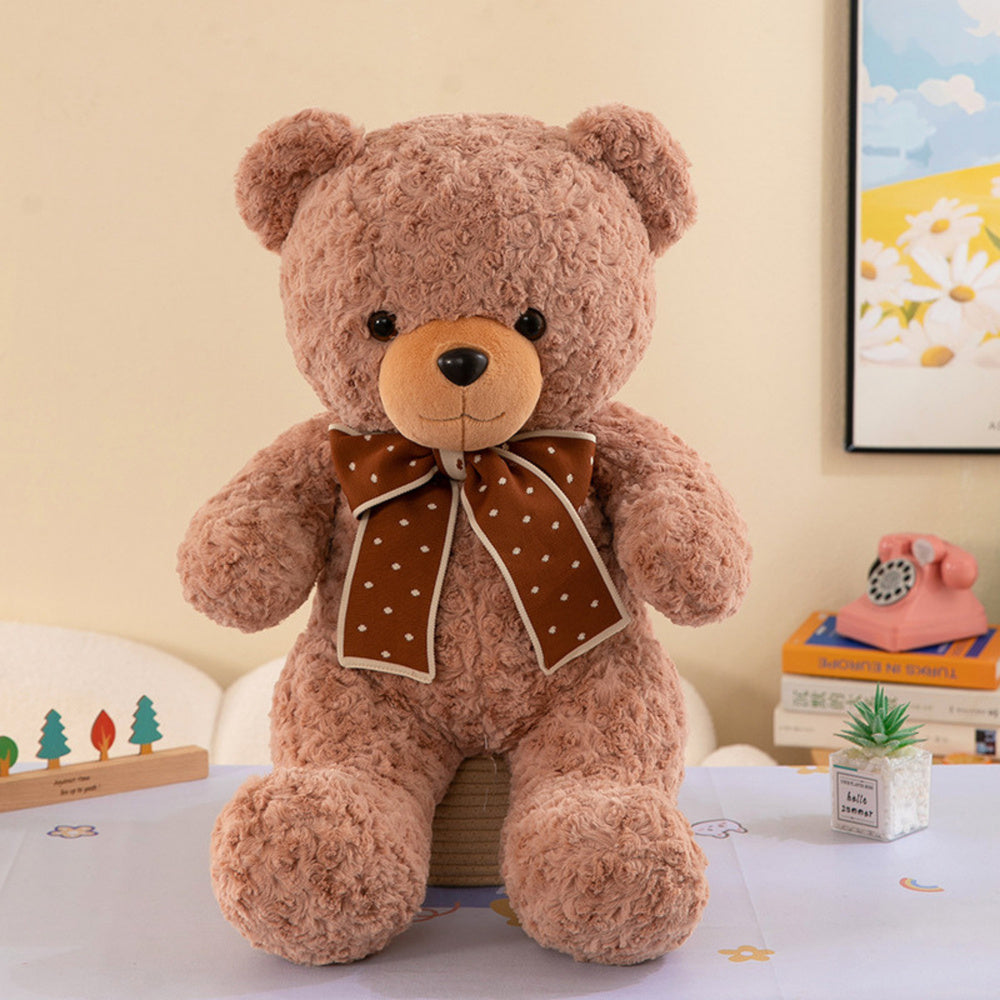 Plišana igračka Medo sa smeđom mašnom 45cm - bež