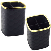Organizator za četkice sa 4 pretinca 12 x 9.5cm - zlatno/crni