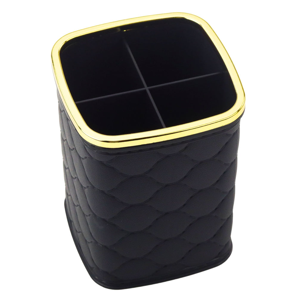 Organizator za četkice sa 4 pretinca 12 x 9.5cm - zlatno/crni