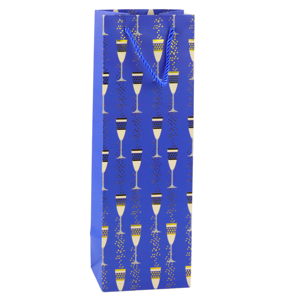 Bottle Gift Bag Glasses Motif 36 x 12 x 10 cm