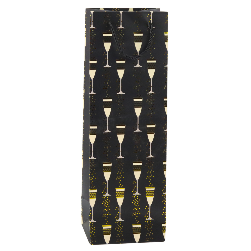 Bottle Gift Bag Glasses Motif 36 x 12 x 10 cm