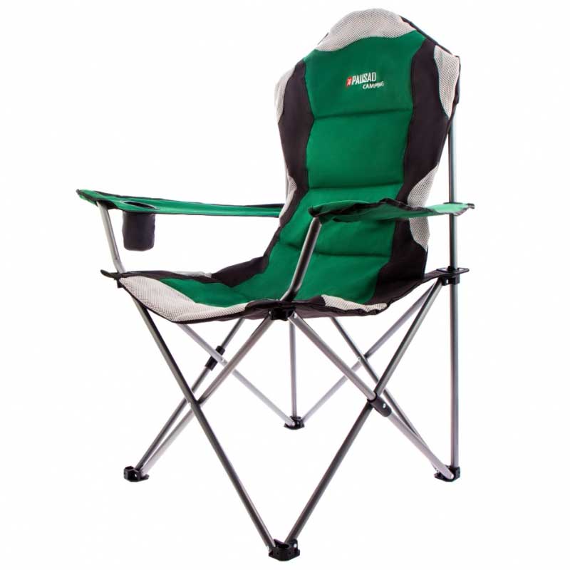 PALISAD sklopiva stolica ribička s naslonom i držačem 60x60x110