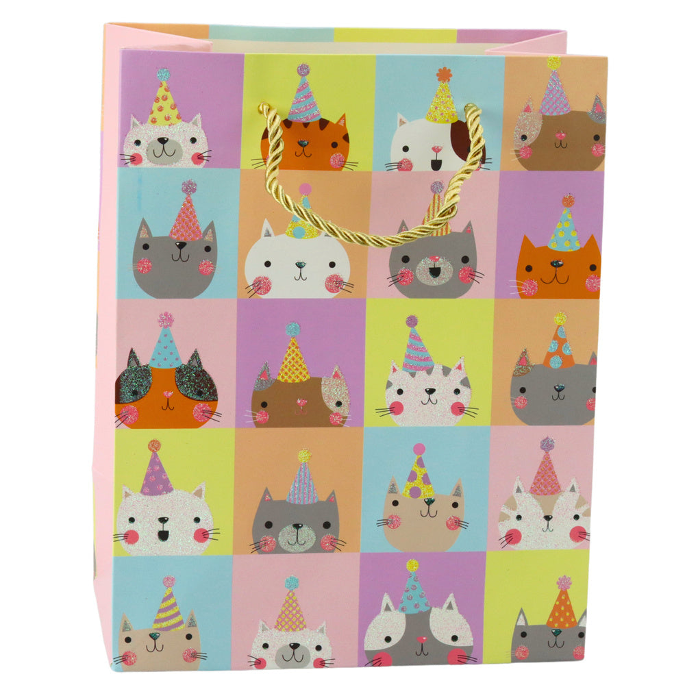 Paper Gift Bag Cats Glitter 23 x 18 x 10.5 cm