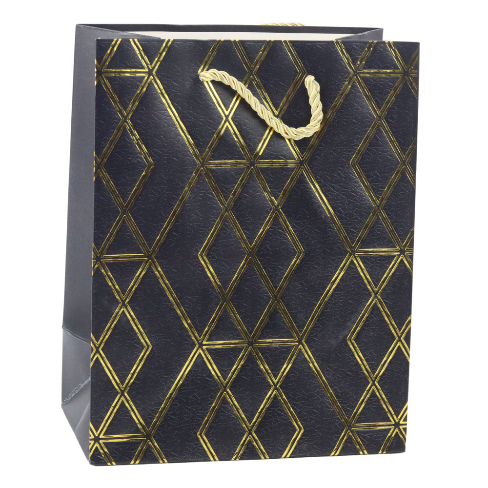 Paper Gift Bag Elegant Gold Patterns 23 x 18 x 10.5 cm