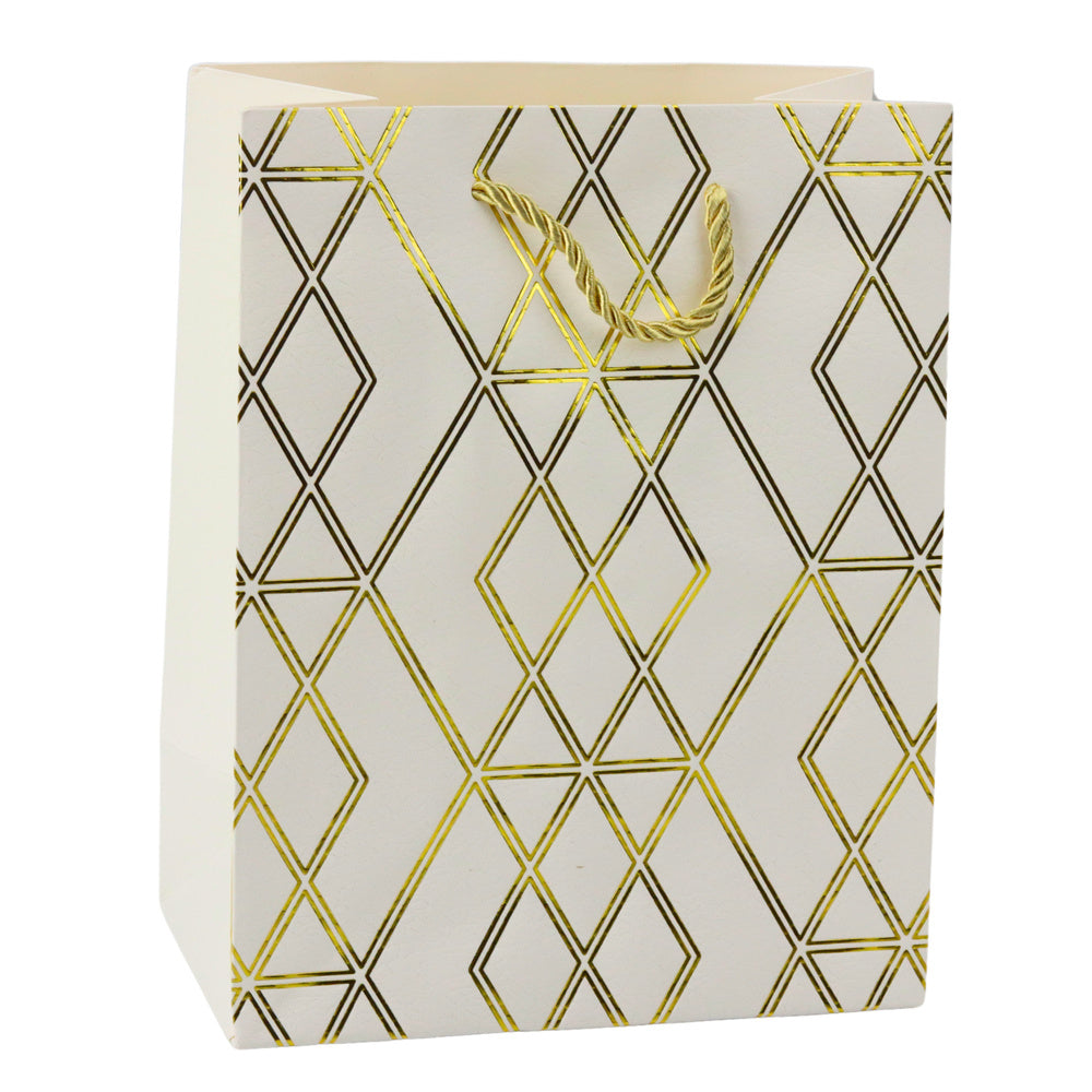 Paper Gift Bag Elegant Gold Patterns 23 x 18 x 10.5 cm