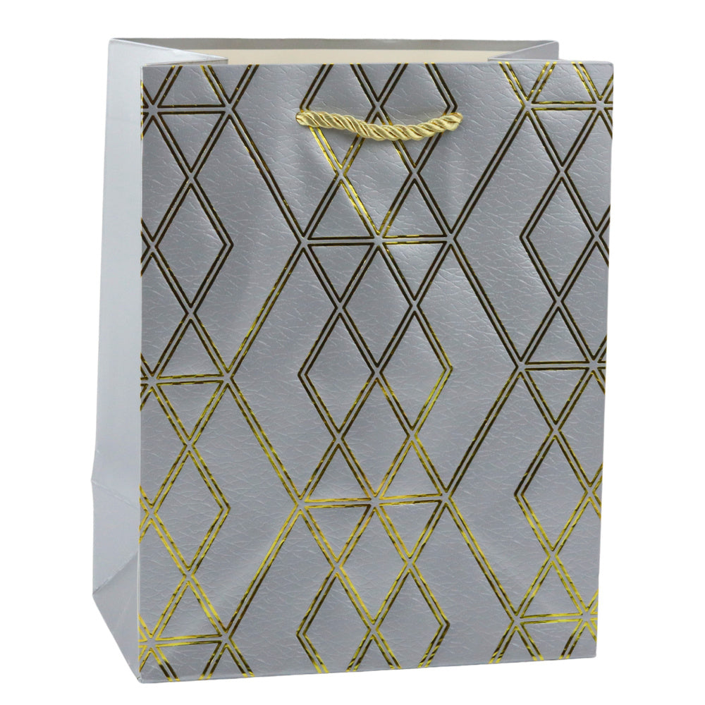 Paper Gift Bag Elegant Gold Patterns 23 x 18 x 10.5 cm